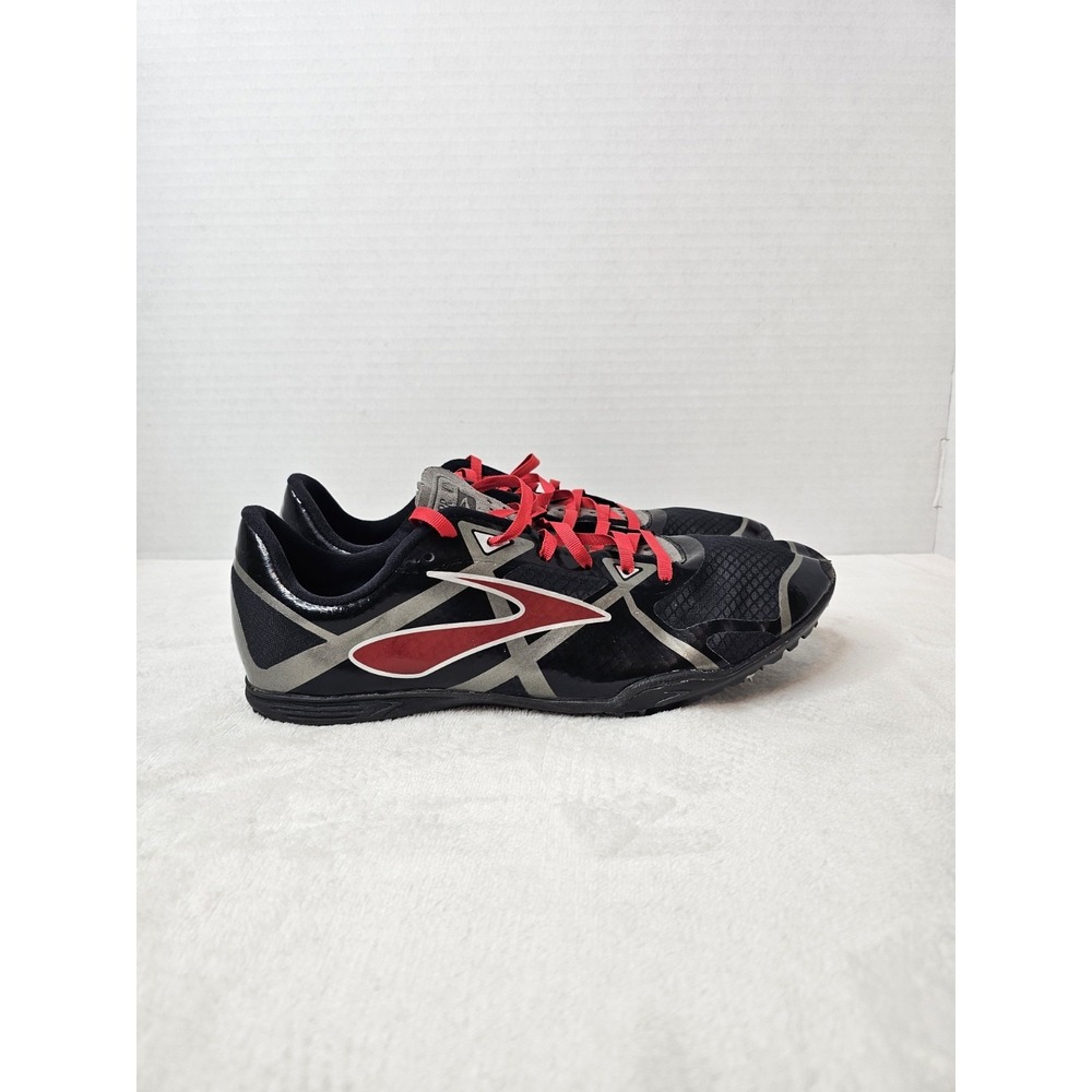 🖤Brooks PR Mens Track Spikes Running Race Shoes Black Red Low Size 10.5 - Picture 6 of 10